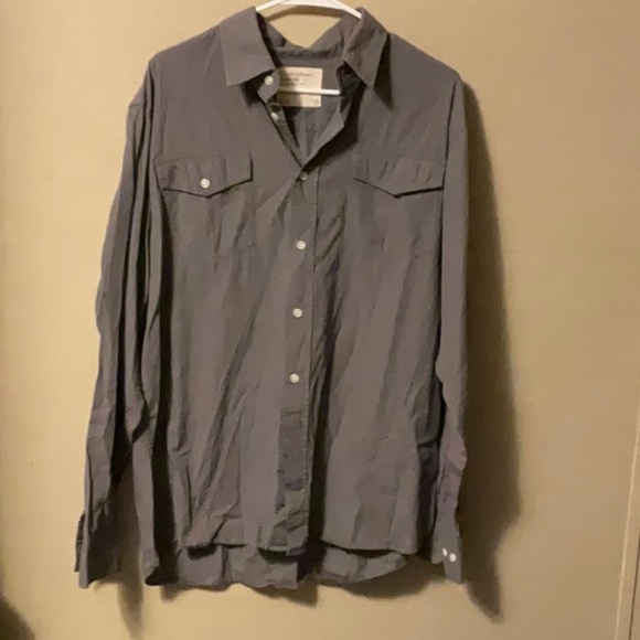 Wrangler Men's Casual Button Down Shirt - Dark Gray - Picture 1 of 5